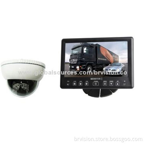 7.0-inch Quad Rearview Systems w/LCD Waterproof Monitor and Dome Camera for Side Loaders, Compactor